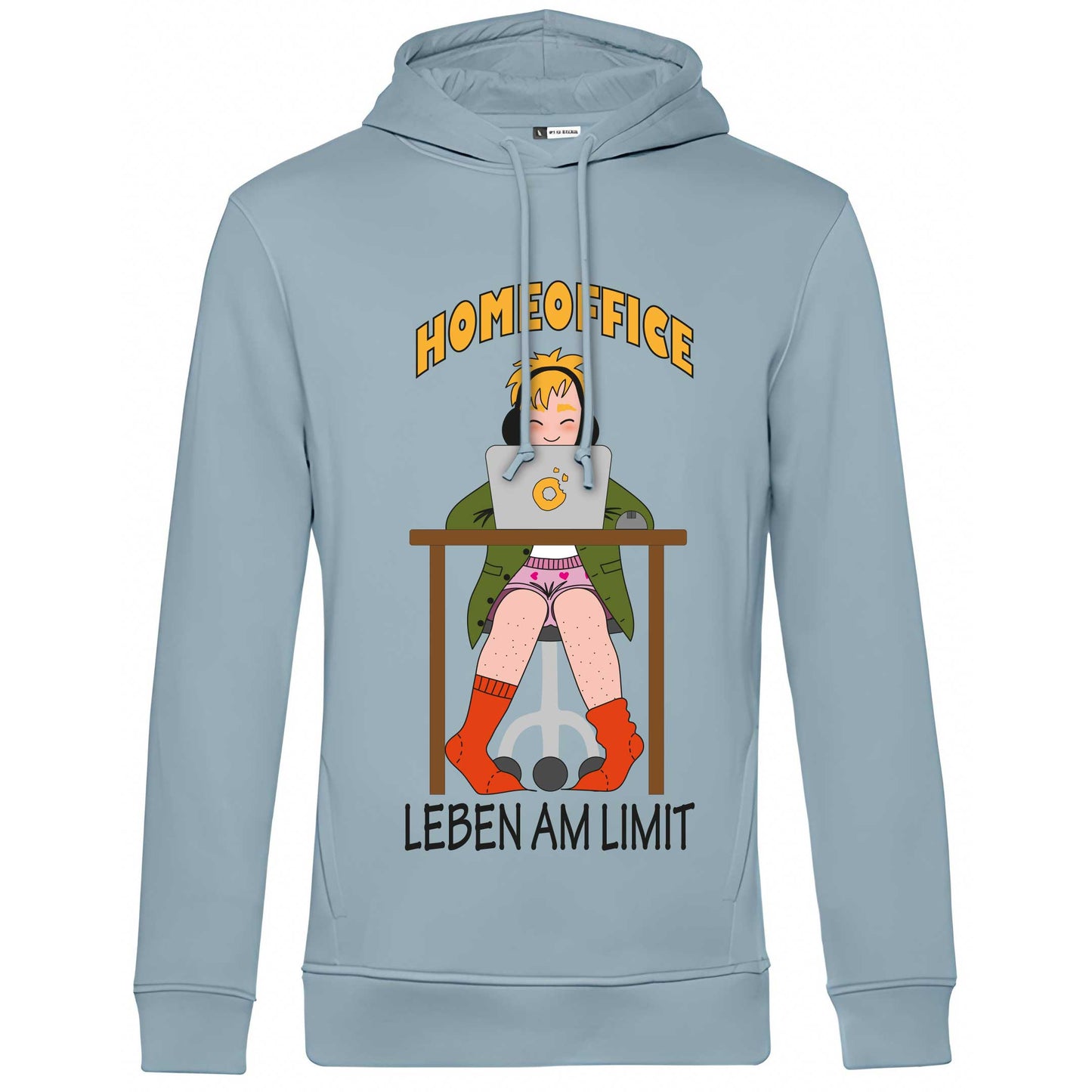 Hoody "Home Office" (blue fog)