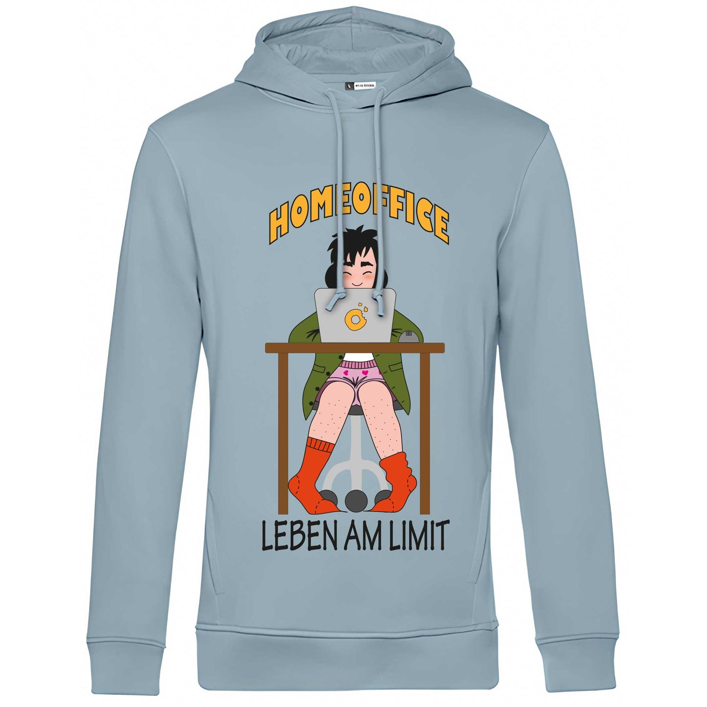 Hoody "Home Office" (blue fog)