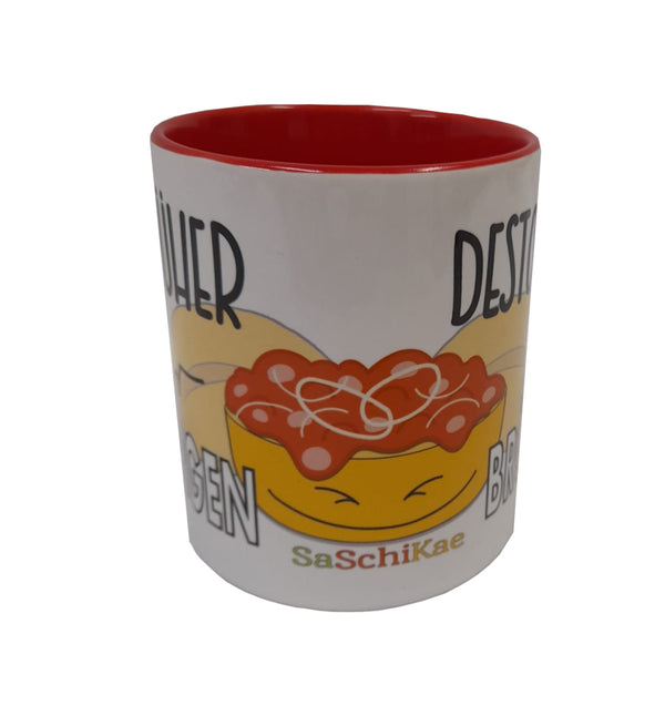 Tasse "Je früher der Morgen, desto netter das Brötchen"